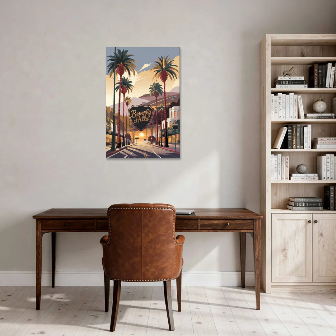 Los Angeles Beverly Hills Charm - Canvas Wall Art - Office - 24x36