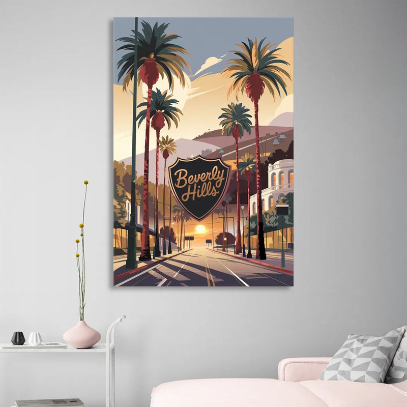 Los Angeles Beverly Hills Charm Sitting Room - Canvas Wall Art