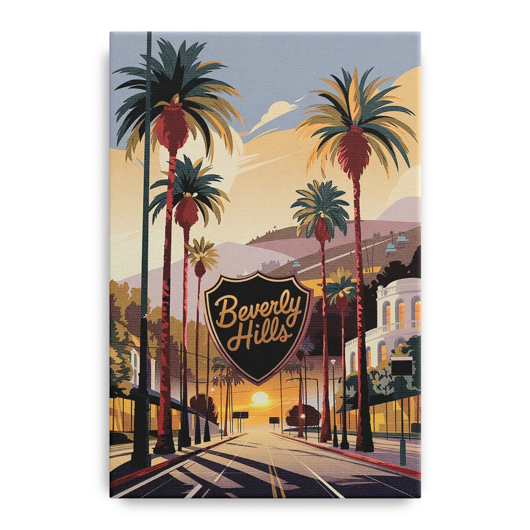 Los Angeles Beverly Hills Charm Front - Canvas Wall Art