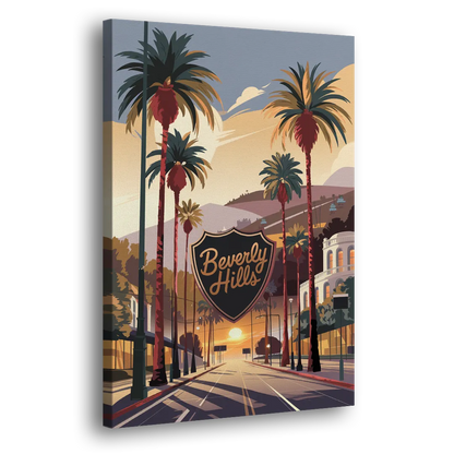 Los Angeles Beverly Hills Charm Side - Canvas Wall Art