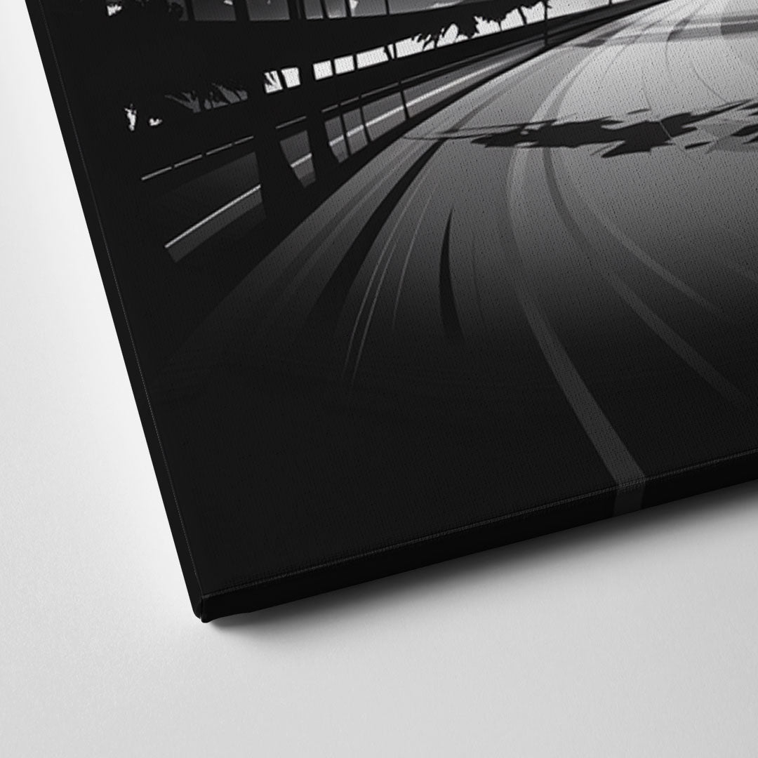 Los Angeles Black and White Cityscape Monochrome Canvas Close Up