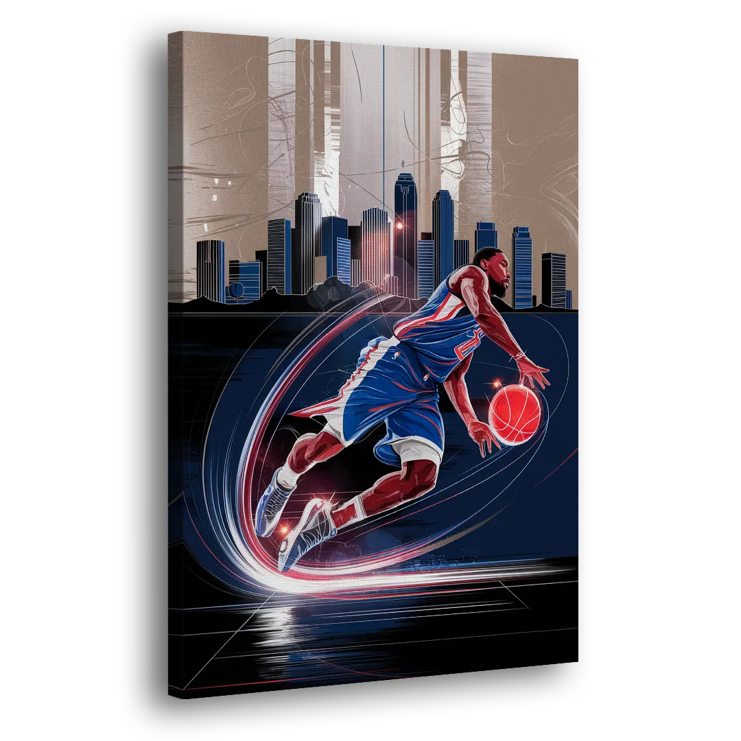 Los Angeles Clippers Basketball Side - Canvas Wall Art