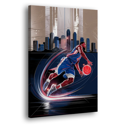 Los Angeles Clippers Basketball Side - Canvas Wall Art