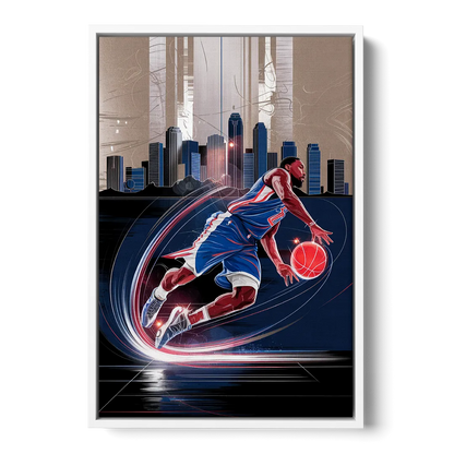 Los Angeles Clippers Basketball Front - White Canvas Wall Art