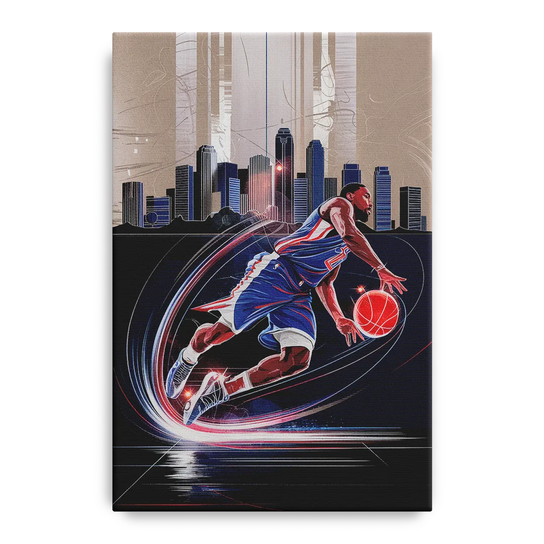 Los Angeles Clippers Basketball Front - Canvas Wall Art