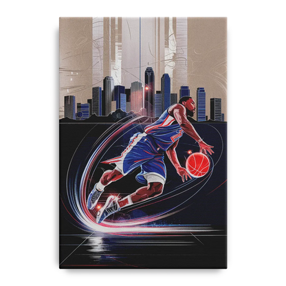Los Angeles Clippers Basketball Front - Canvas Wall Art