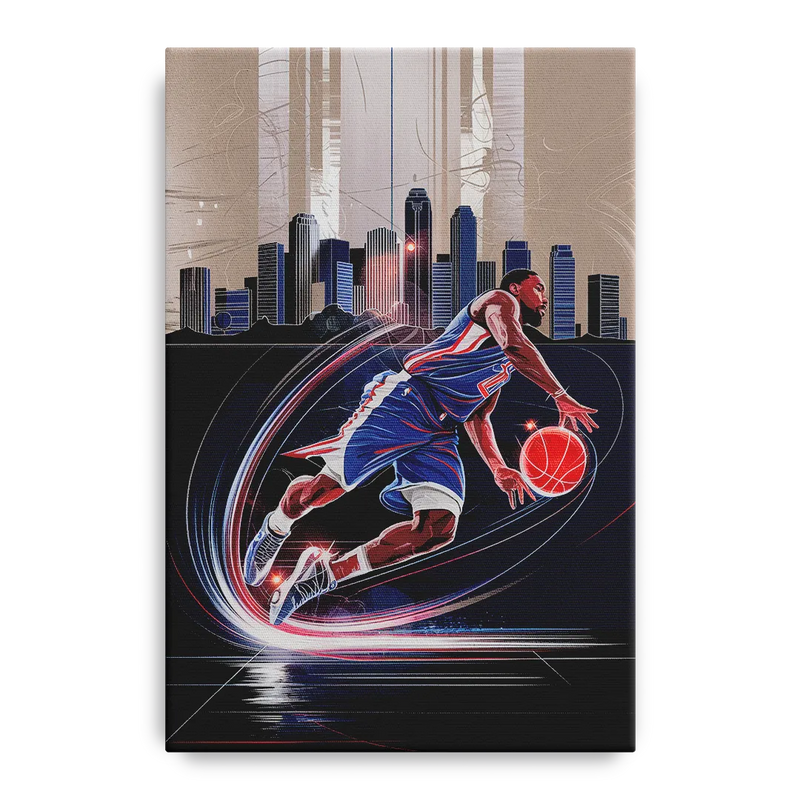 Los Angeles Clippers Basketball Front - Canvas Wall Art