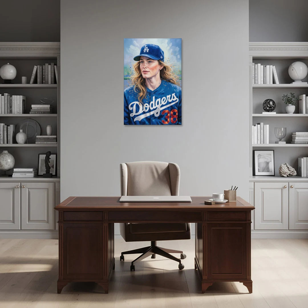 Los Angeles Dodgers Double Play - Canvas Wall Art - Office - 24x36
