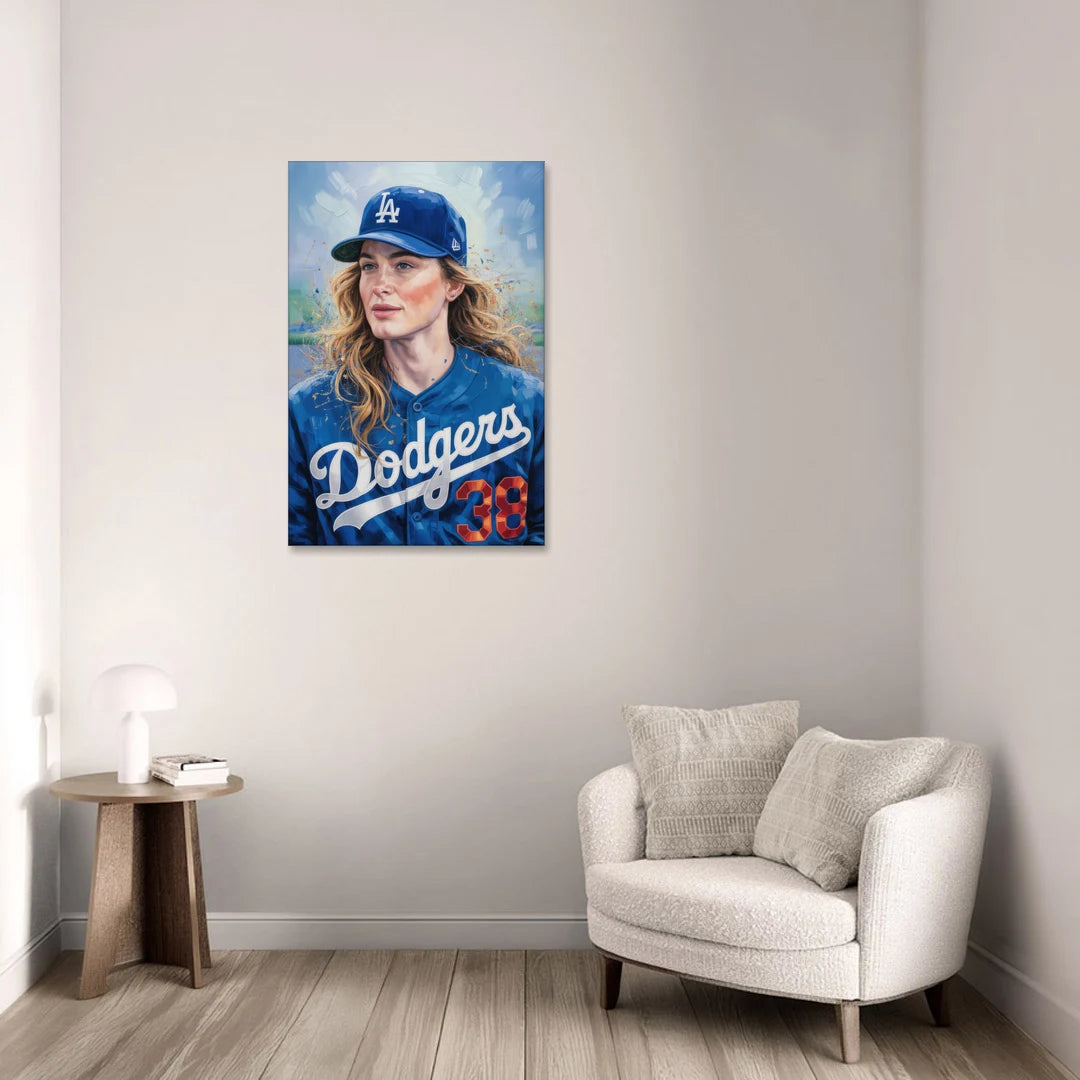 Los Angeles Dodgers Double Play - Canvas Wall Art - Sofa - 24x36
