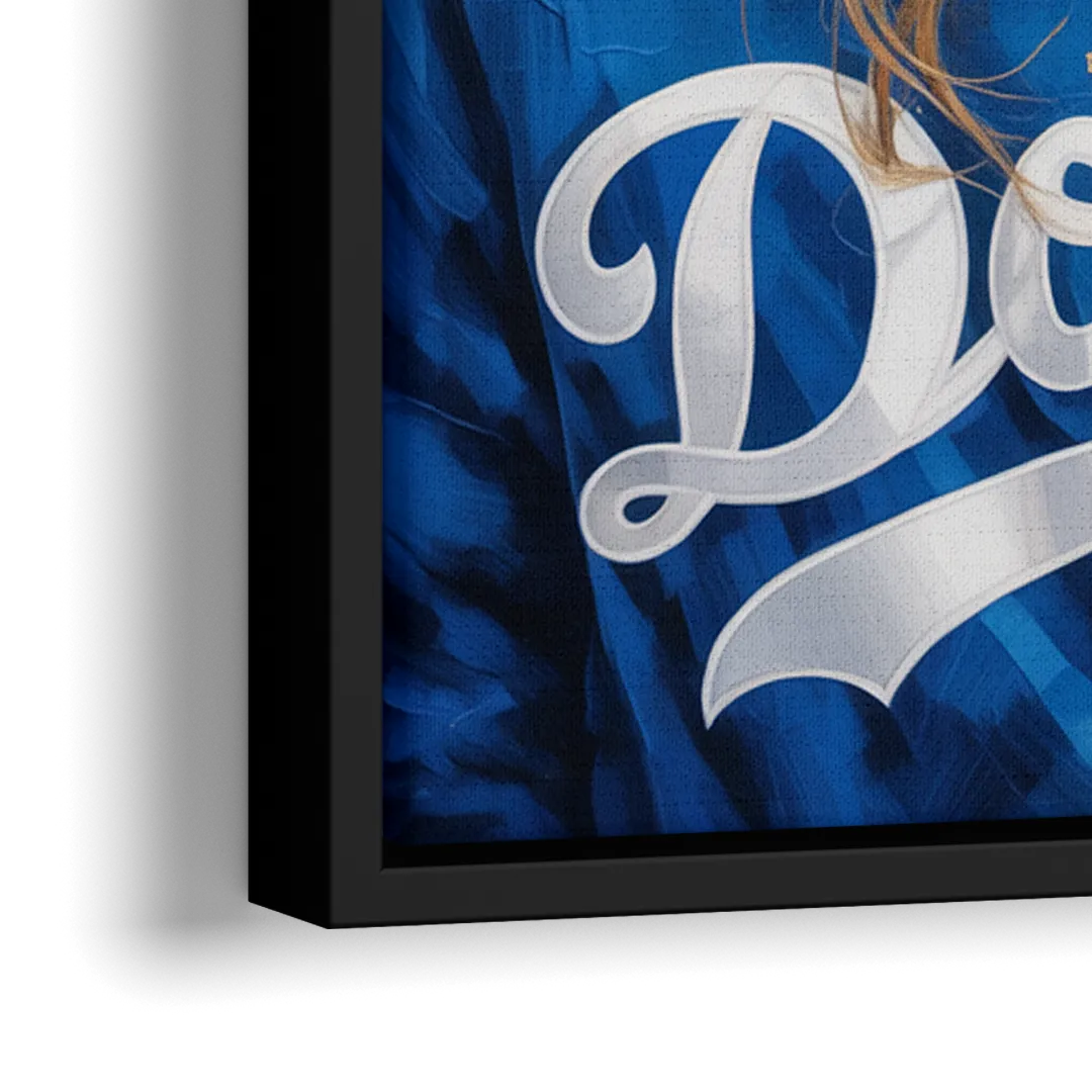 Los Angeles Dodgers Double Play - Close-Up Black Frame Canvas