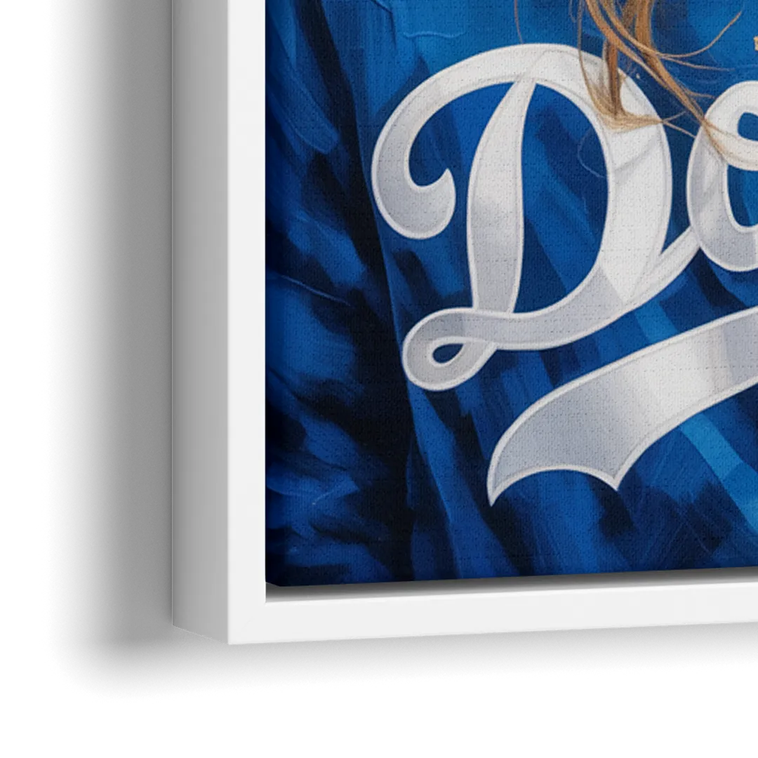 Los Angeles Dodgers Double Play - Close-Up White Frame Canvas