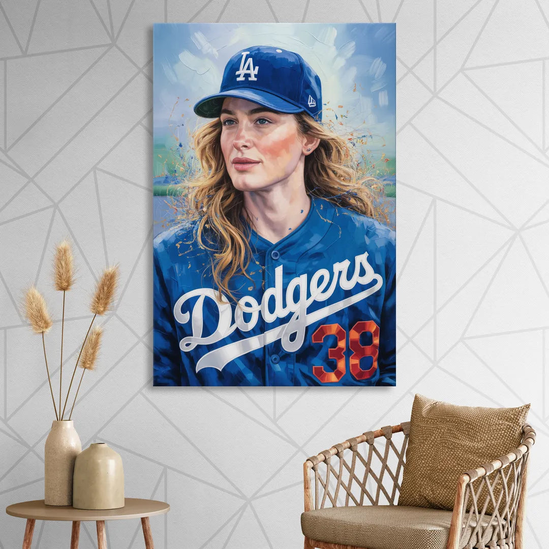 Los Angeles Dodgers Double Play Living Room - Canvas Wall Art