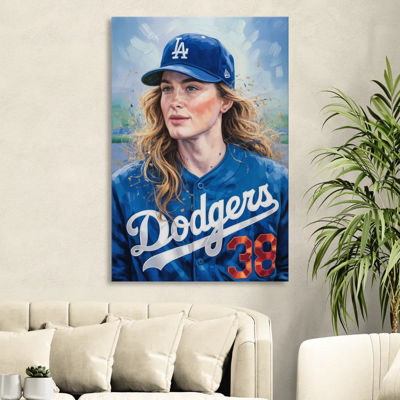 Los Angeles Dodgers Double Play Sitting Room - Canvas Wall Art