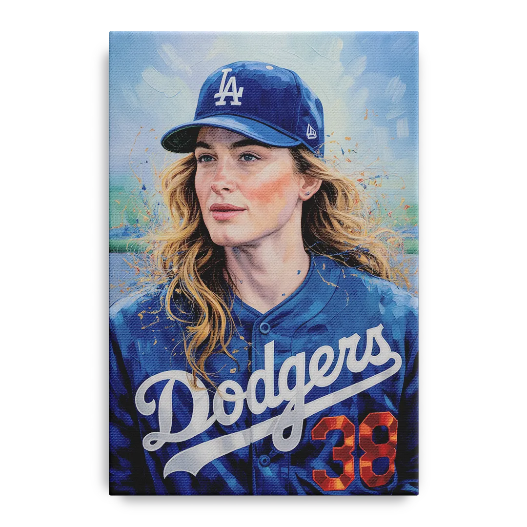 Los Angeles Dodgers Double Play Front - Canvas Wall Art