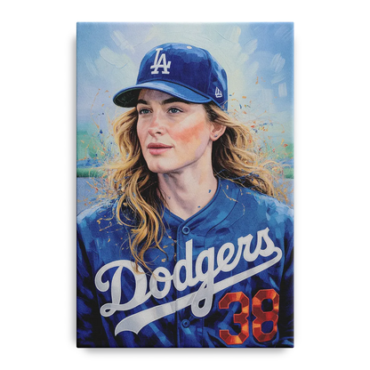 Los Angeles Dodgers Double Play Front - Canvas Wall Art