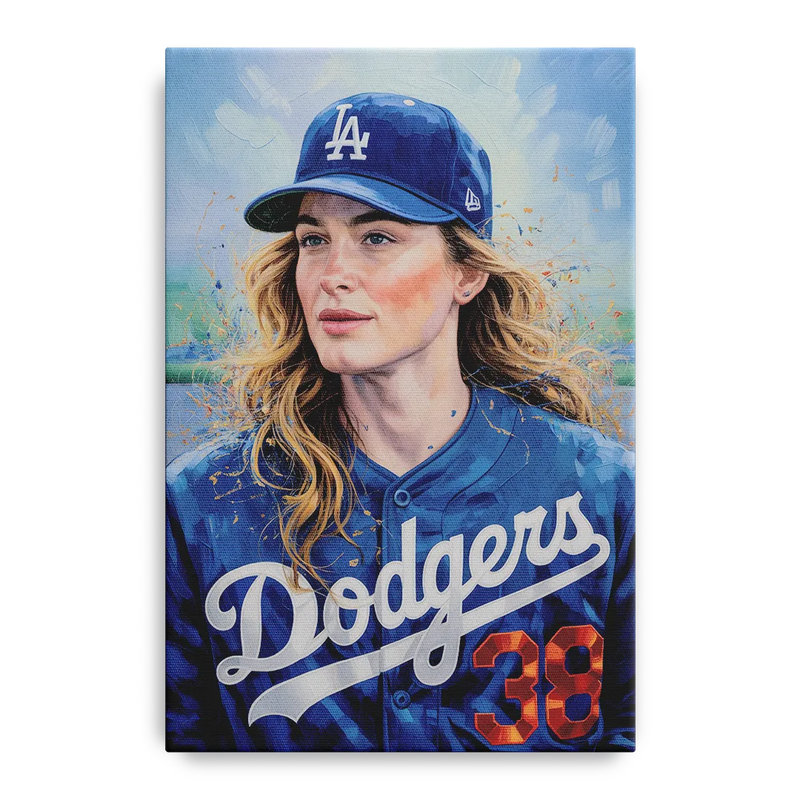 Los Angeles Dodgers Double Play Front - Canvas Wall Art