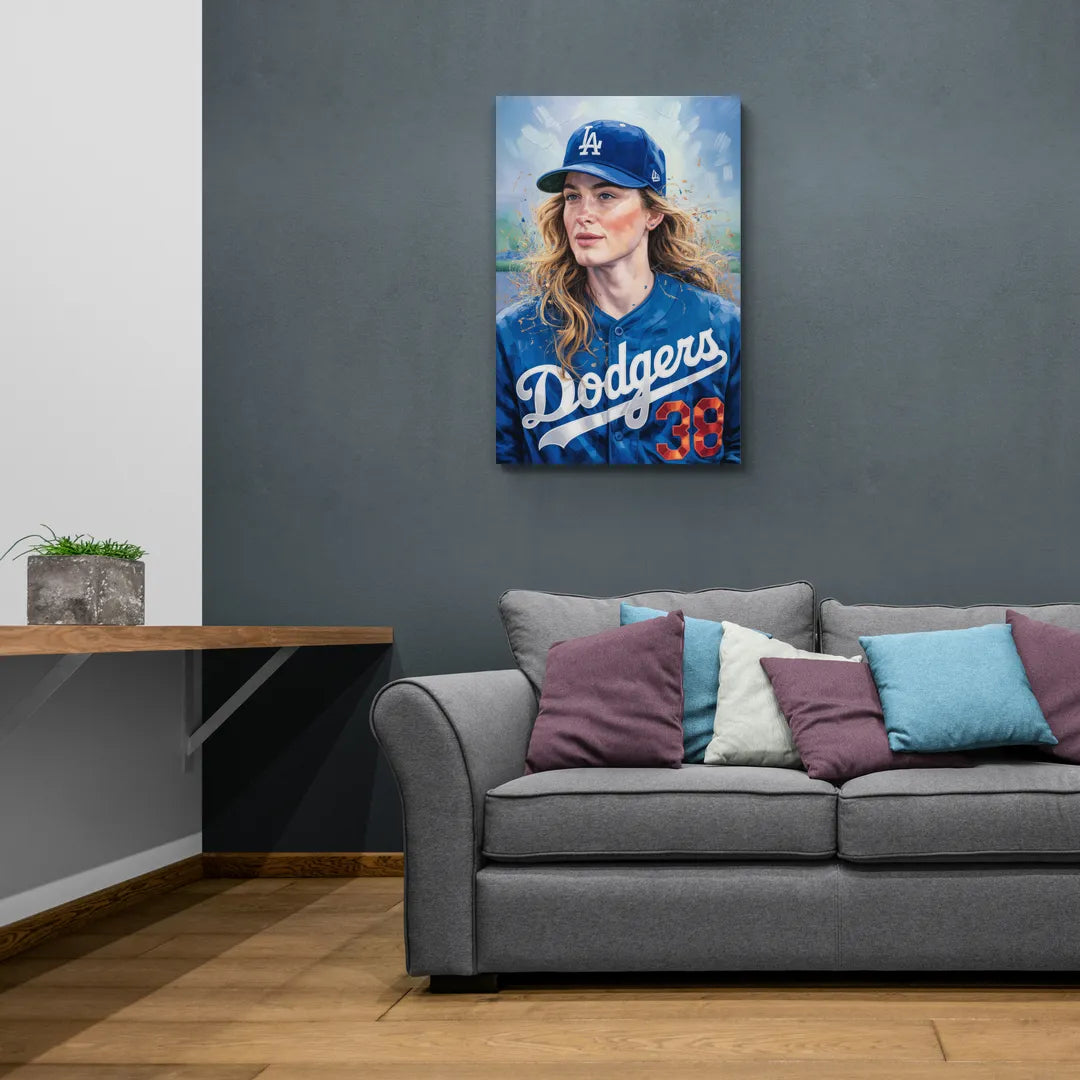 Los Angeles Dodgers Double Play - Canvas Wall Art Living Room