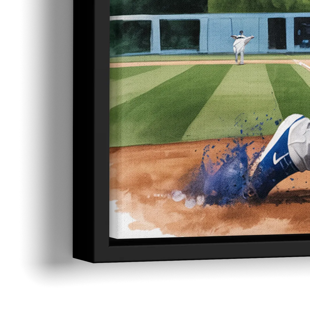 Los Angeles Dodgers Grand Slam - Close-Up Black Frame Canvas