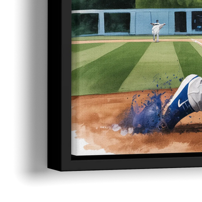 Los Angeles Dodgers Grand Slam - Close-Up Black Frame Canvas
