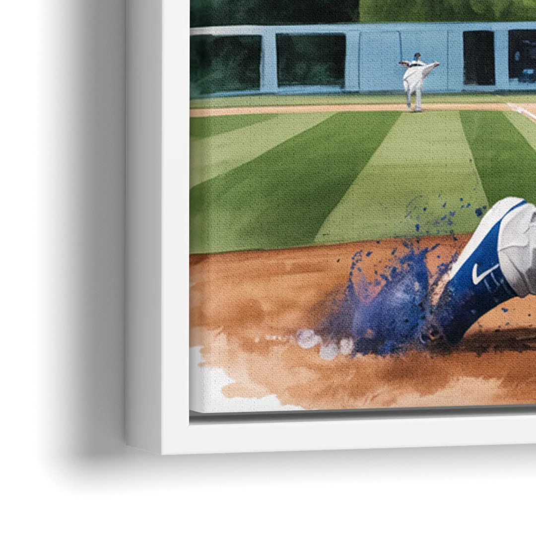 Los Angeles Dodgers Grand Slam - Close-Up White Frame Canvas