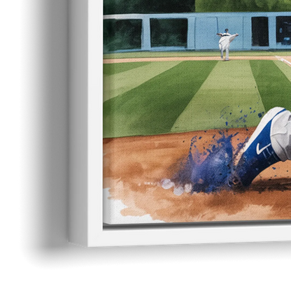 Los Angeles Dodgers Grand Slam - Close-Up White Frame Canvas