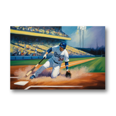 Los Angeles Dodgers Sliding Safe - Canvas Wall Art - Front