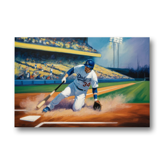 Los Angeles Dodgers Sliding Safe - Canvas Wall Art - Front