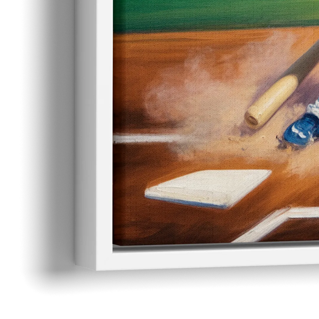 Los Angeles Dodgers Sliding Safe - Close-Up White Frame Canvas