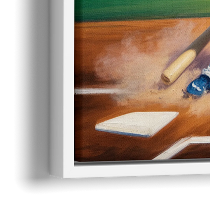Los Angeles Dodgers Sliding Safe - Close-Up White Frame Canvas