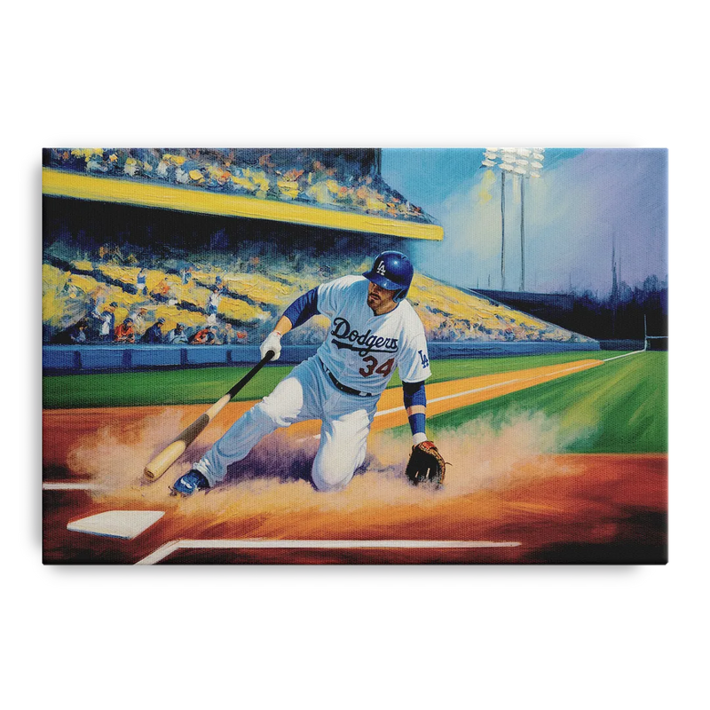 Los Angeles Dodgers Sliding Safe Front - Canvas Wall Art