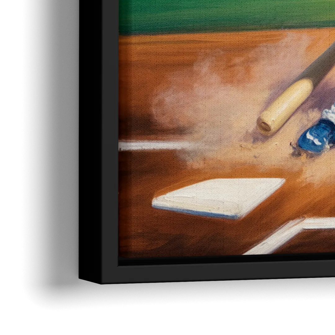 Los Angeles Dodgers Sliding Safe - Close-Up Black Frame Canvas