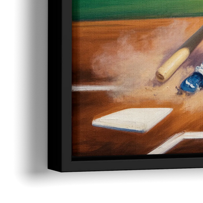 Los Angeles Dodgers Sliding Safe - Close-Up Black Frame Canvas