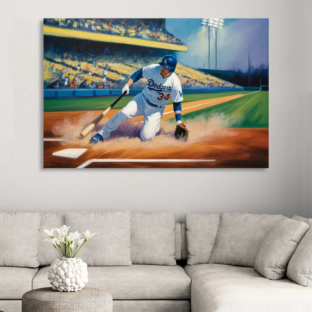 Los Angeles Dodgers Sliding Safe Sitting Room - Canvas Wall Art