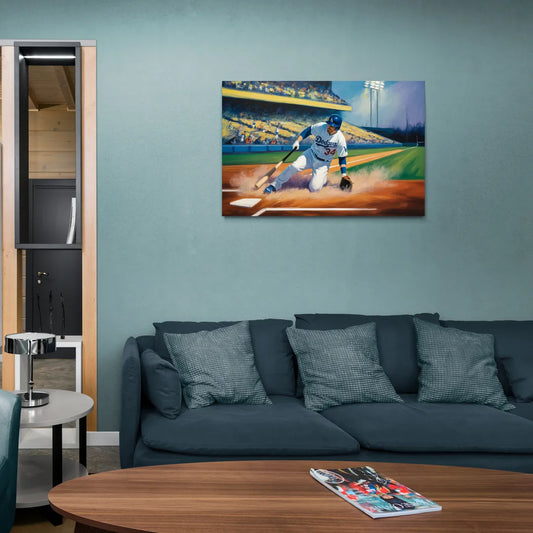 Los Angeles Dodgers Sliding Safe - Canvas Wall Art Living Room