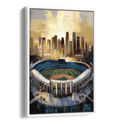 Los Angeles Dodgers Stadium Side - White Canvas Wall Art