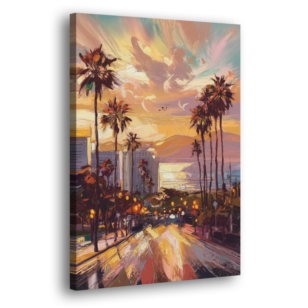 Los Angeles Golden Hour Side - Canvas Wall Art
