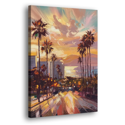 Los Angeles Golden Hour Side - Canvas Wall Art