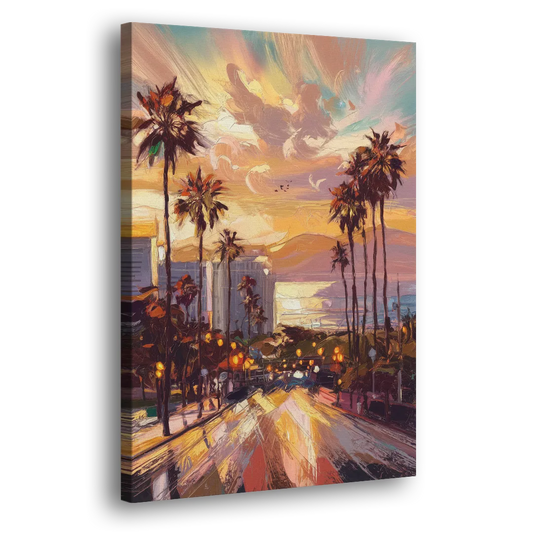 Los Angeles Golden Hour Side - Canvas Wall Art