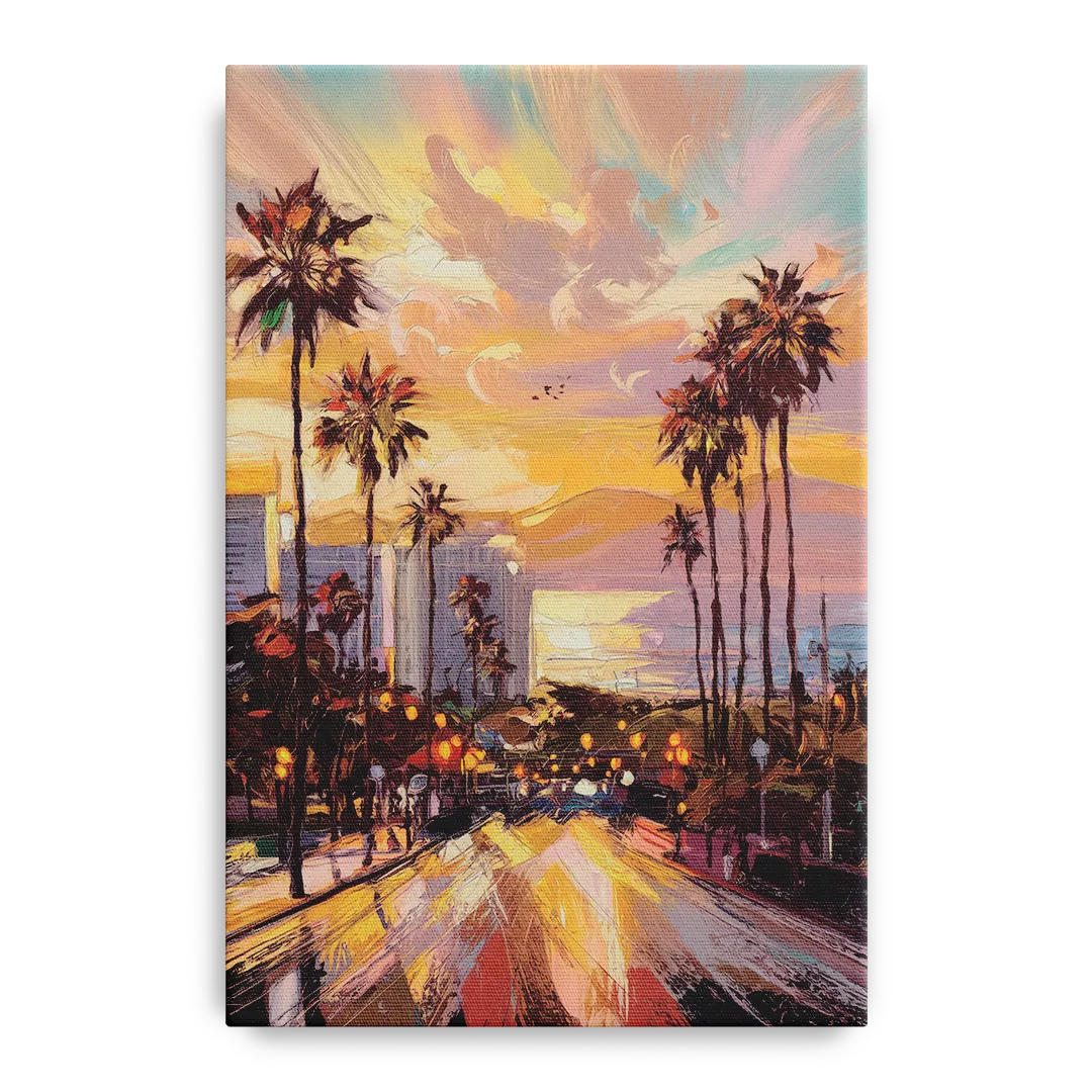 Los Angeles Golden Hour Front - Canvas Wall Art