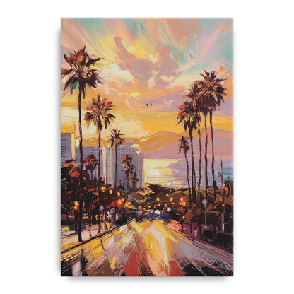 Los Angeles Golden Hour Front - Canvas Wall Art
