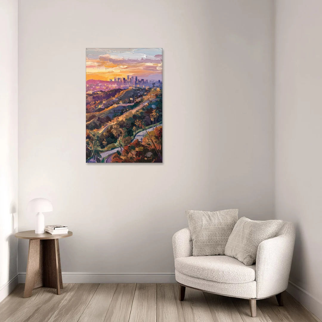 Los Angeles Hollywood Hills - Canvas Wall Art - Sofa - 24x36