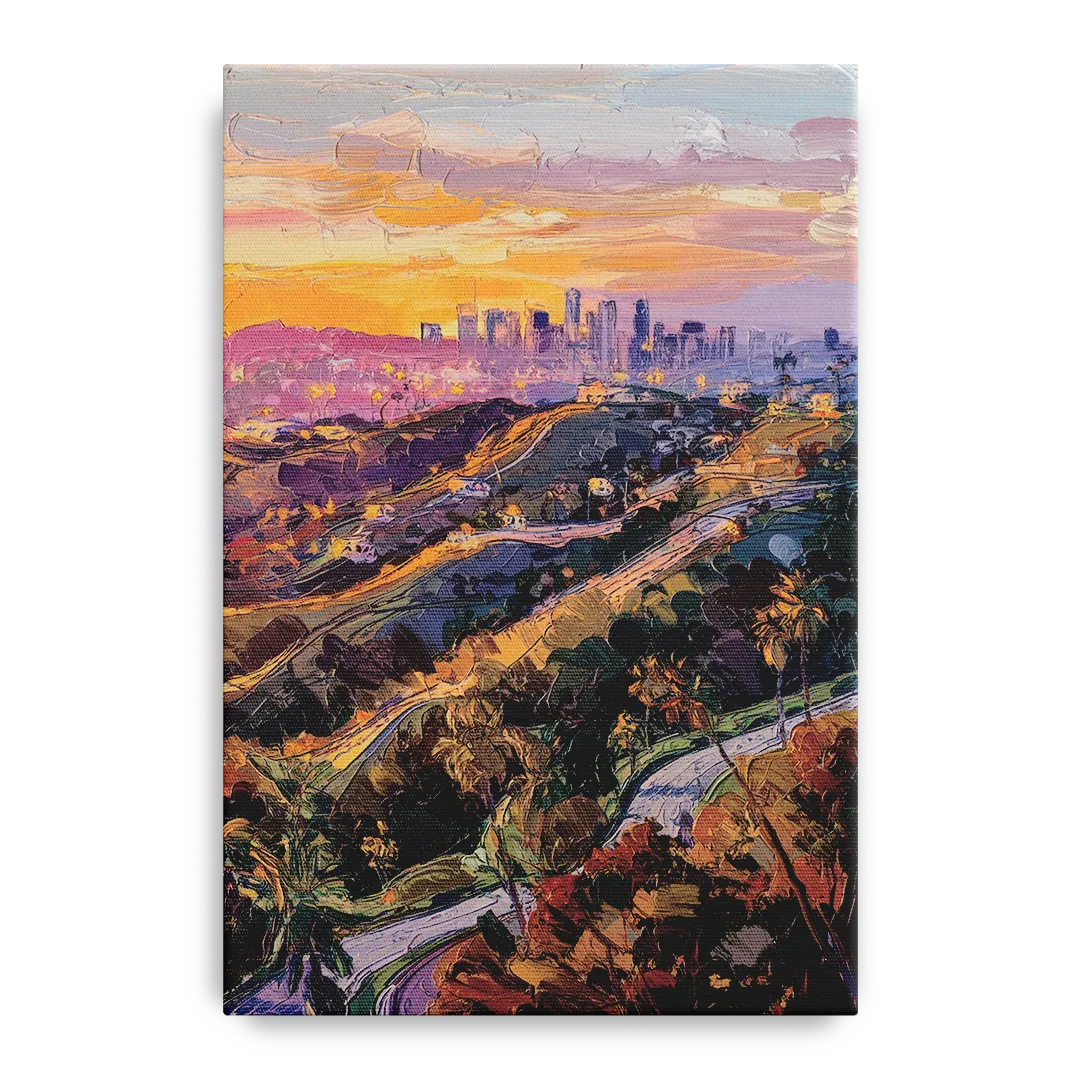 Los Angeles Hollywood Hills Front - Canvas Wall Art