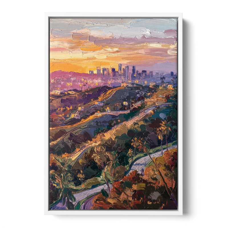 Los Angeles Hollywood Hills Front - White Canvas Wall Art
