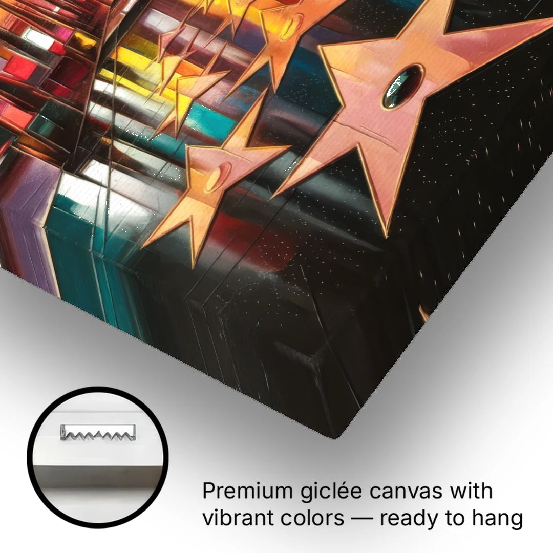 Los Angeles Hollywood Walk of Fame Iconic - Canvas Wall Art - Gallery Wrap Corner