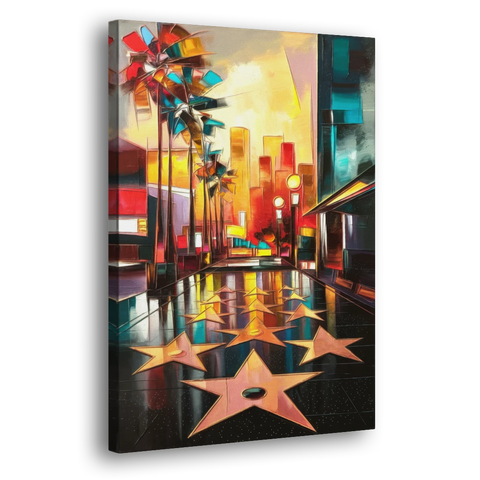 Los Angeles Hollywood Walk of Fame Iconic - Canvas Wall Art - Side