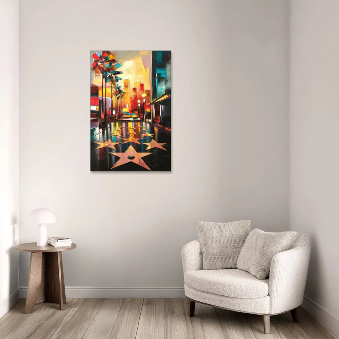 Los Angeles Hollywood Walk of Fame Iconic - Canvas Wall Art - Sofa - 24x36