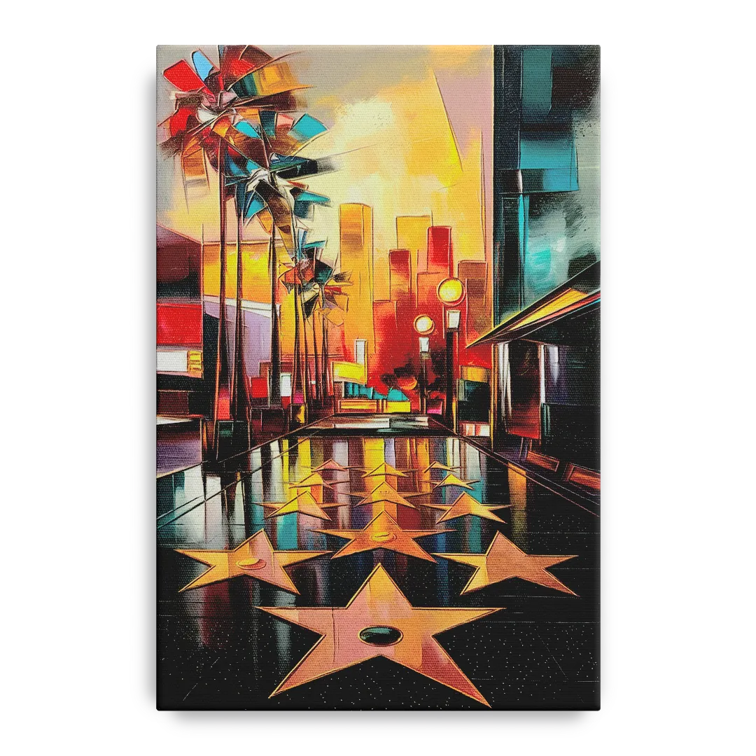 Los Angeles Hollywood Walk of Fame Iconic Front - Canvas Wall Art