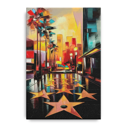 Los Angeles Hollywood Walk of Fame Iconic Front - Canvas Wall Art
