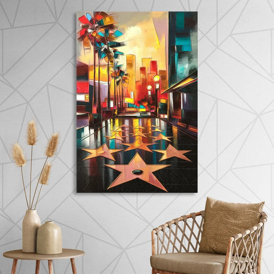 Los Angeles Hollywood Walk of Fame Iconic Living Room - Canvas Wall Art