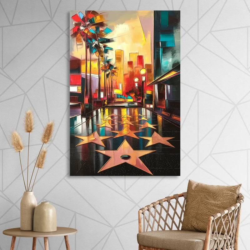 Los Angeles Hollywood Walk of Fame Iconic Living Room - Canvas Wall Art